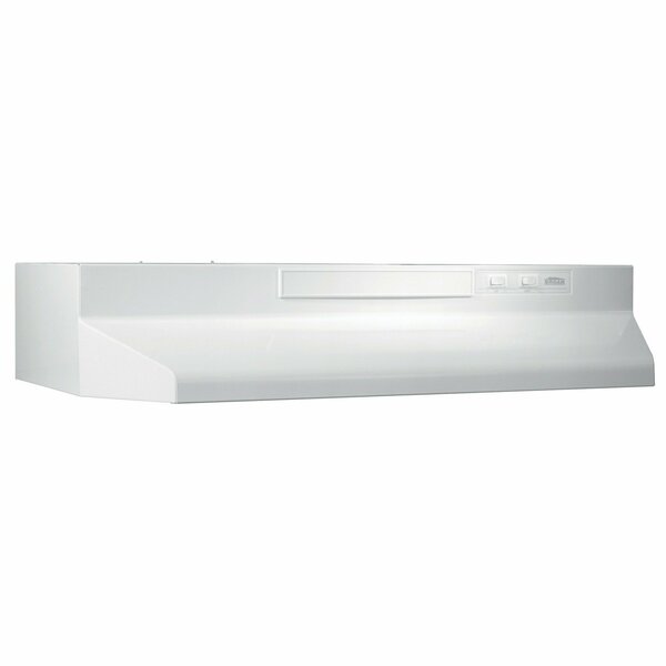 Almo 24-Inch White-on-White Convertible Under-Cabinet Range Hood with 230 CFM Blower F402411